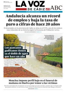 LOS PANTANOS GADITANOS TIENEN YA EL DOBLE DE AGUA QUE HACE UN AÑO