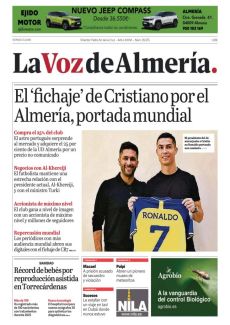 EL ‘FICHAJE’ DE CRISTIANO POR EL ALMERÍA, PORTADA MUNDIAL